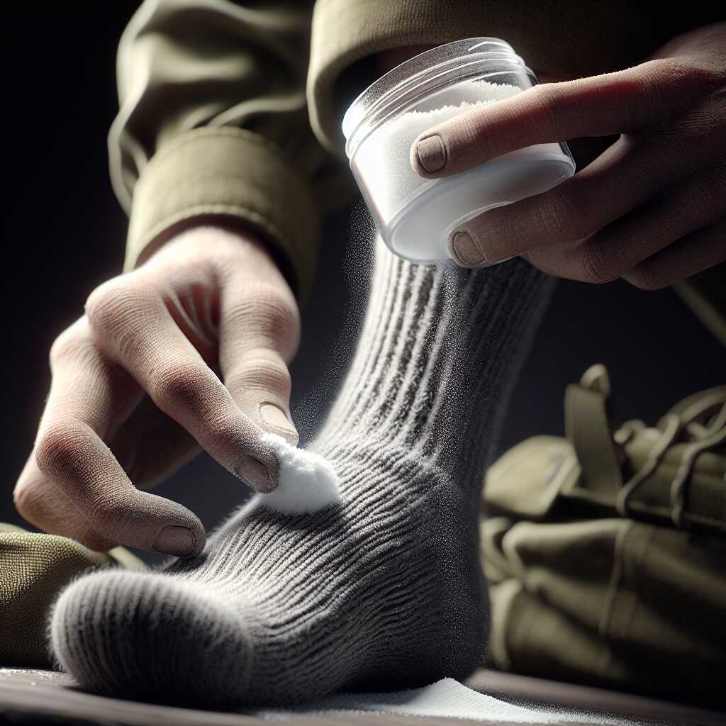 how to apply cornstarch to wet feet