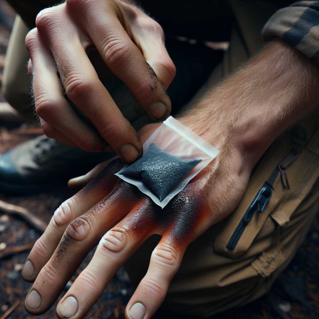 black tea bag on burned finger for pain