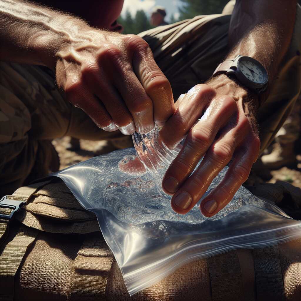 storing boiled water in resealable freezer bag