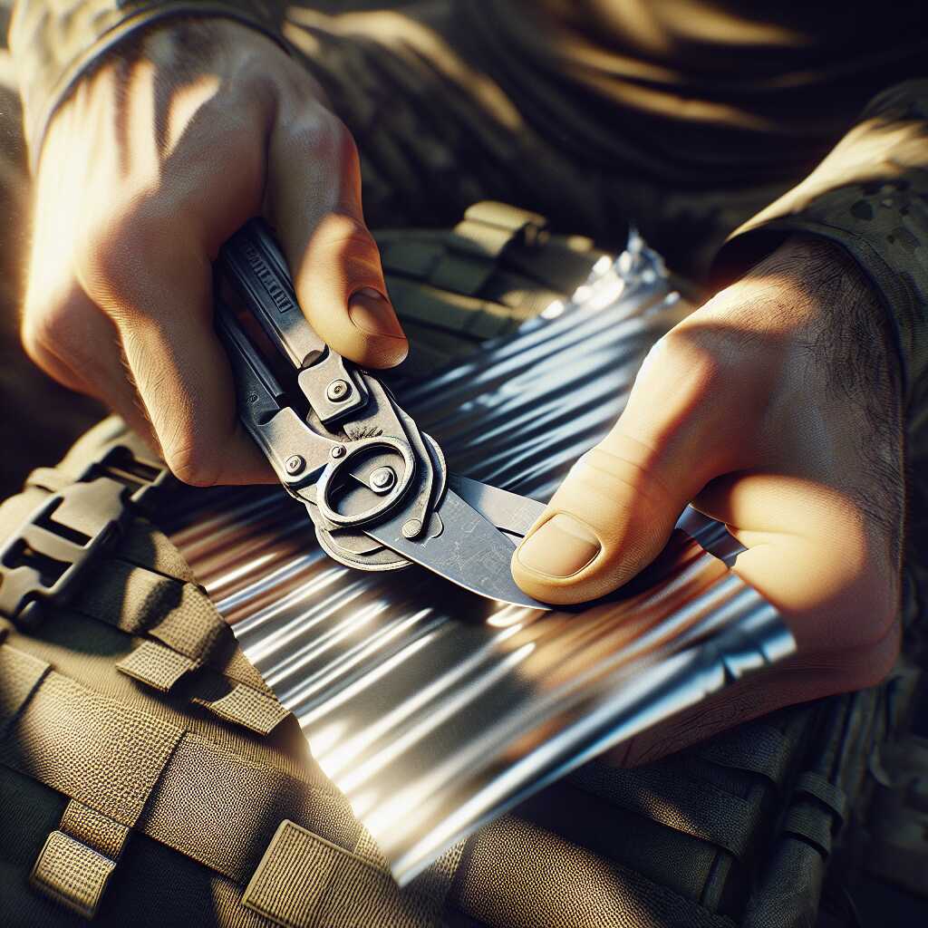 hands using manual can opener outdoors