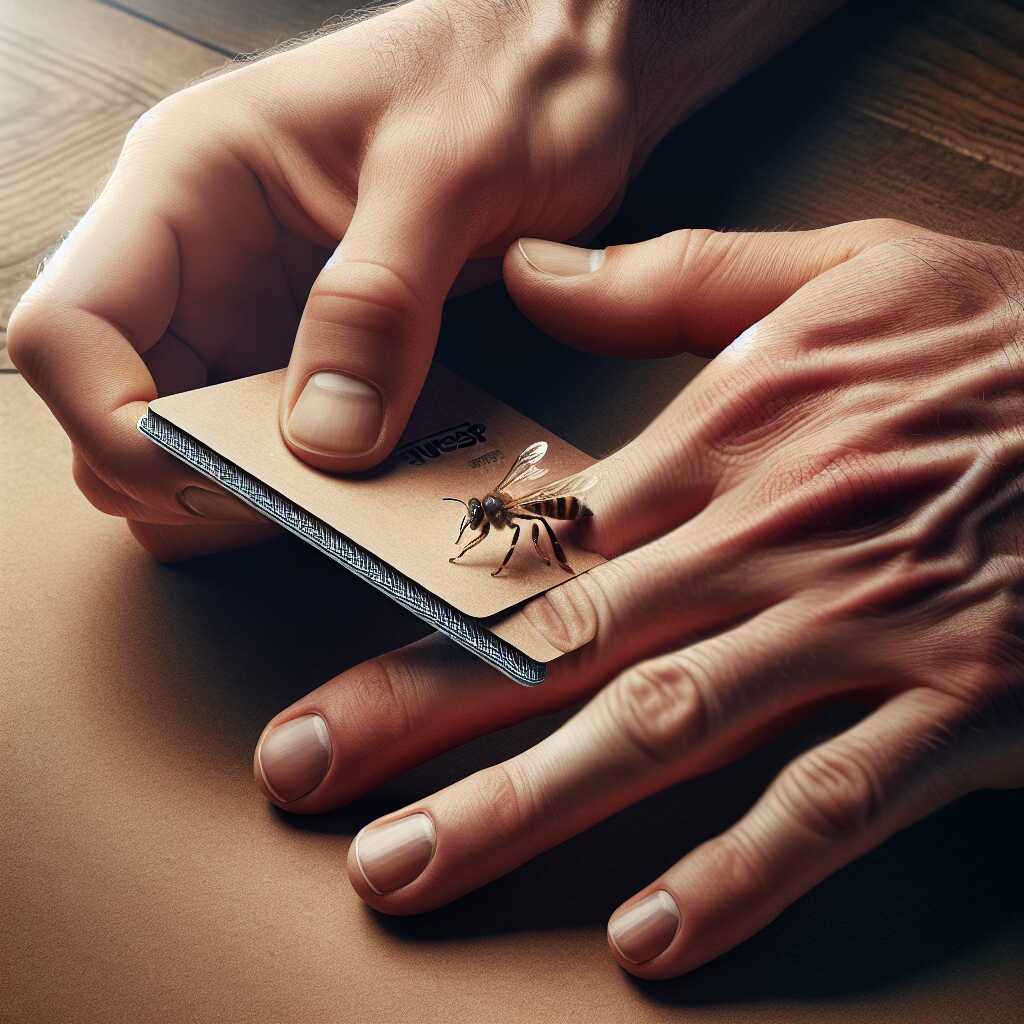 how to scrape bee stinger with card