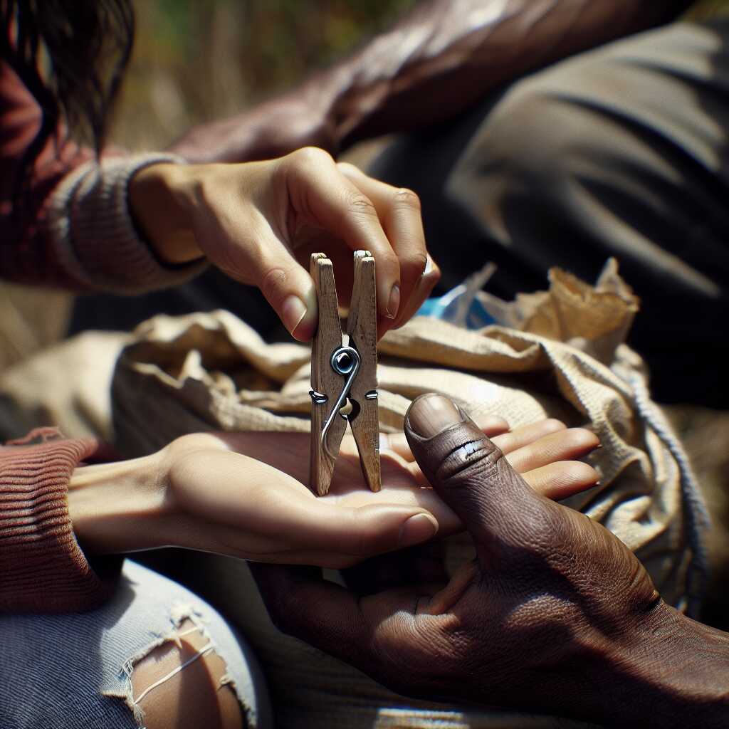 hands clipping food bag with spring clothespin