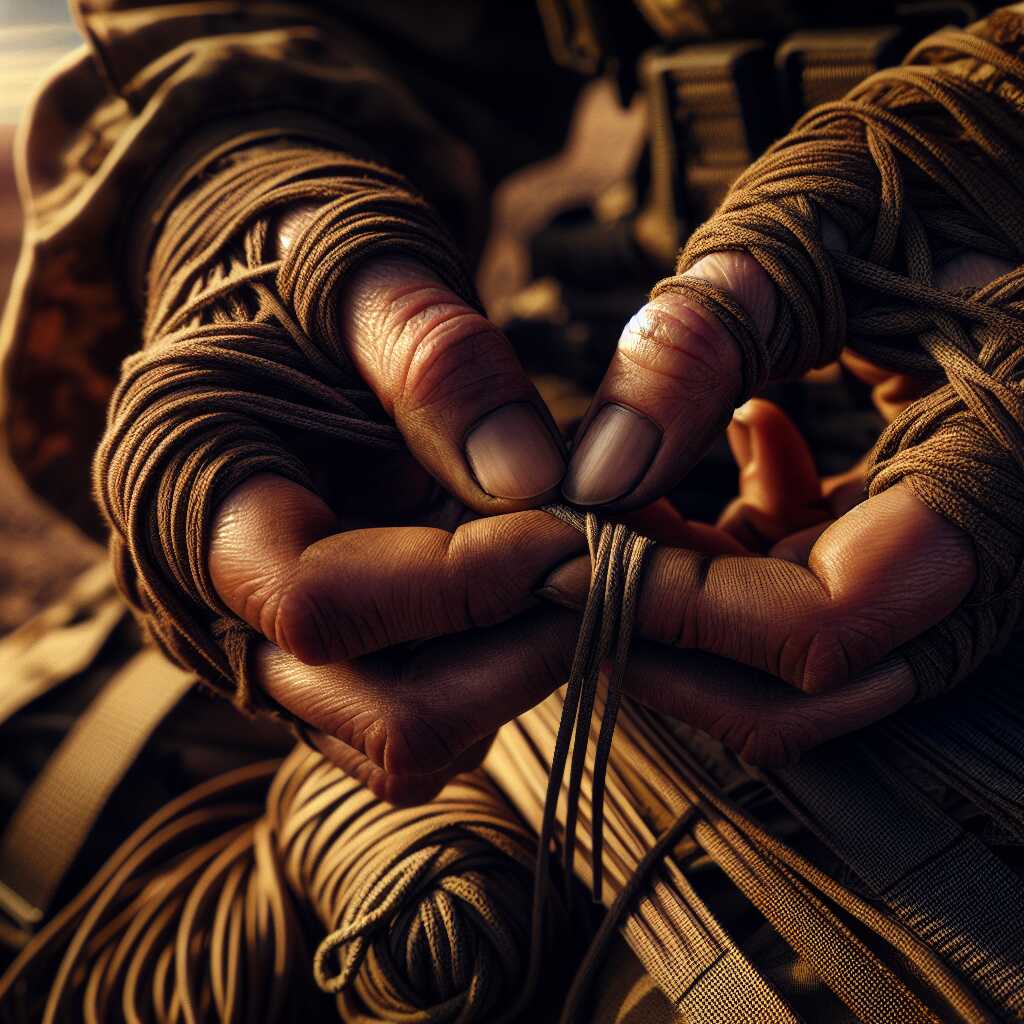 elastic hair ties organizing cords in backpack