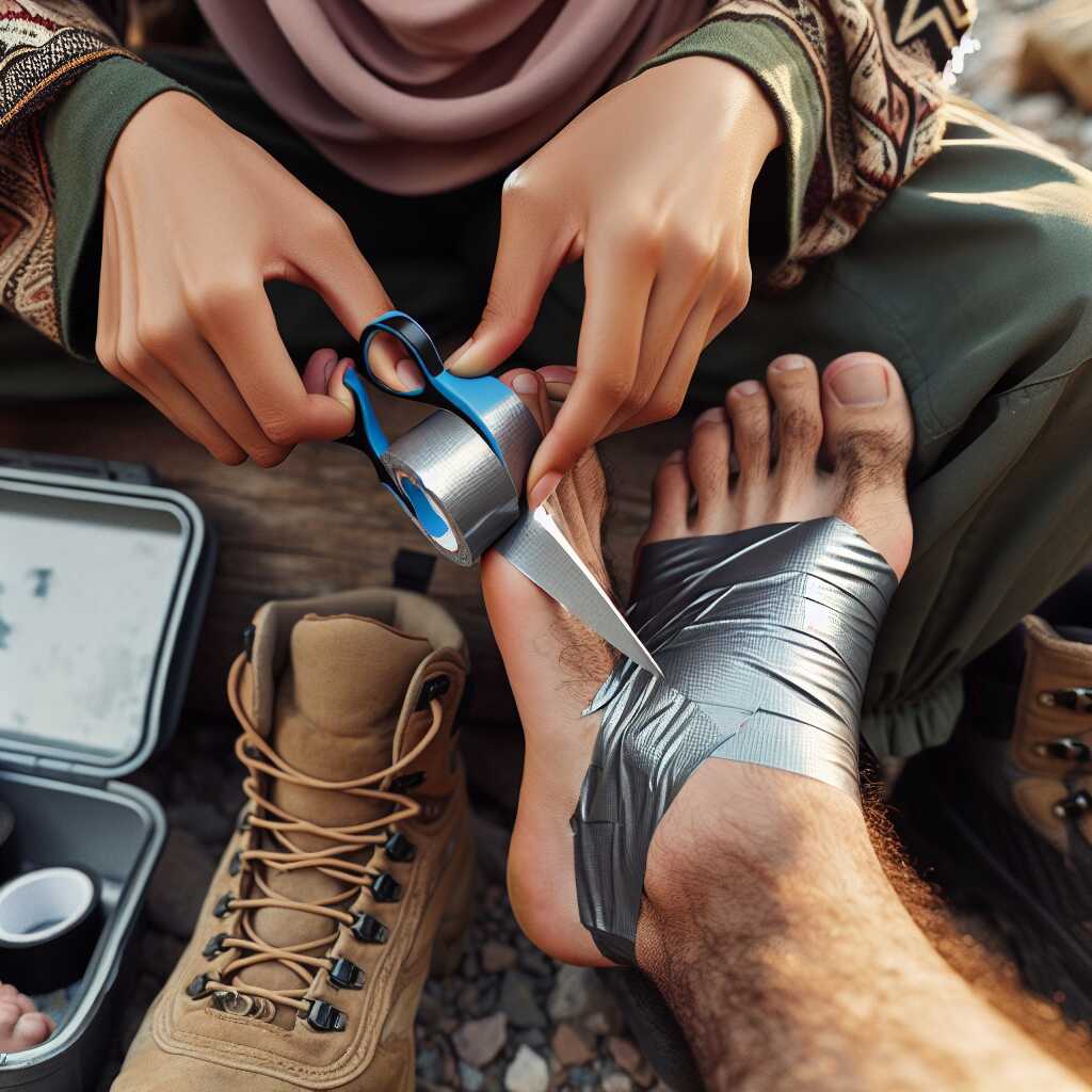 duct tape blister strips on heel picture