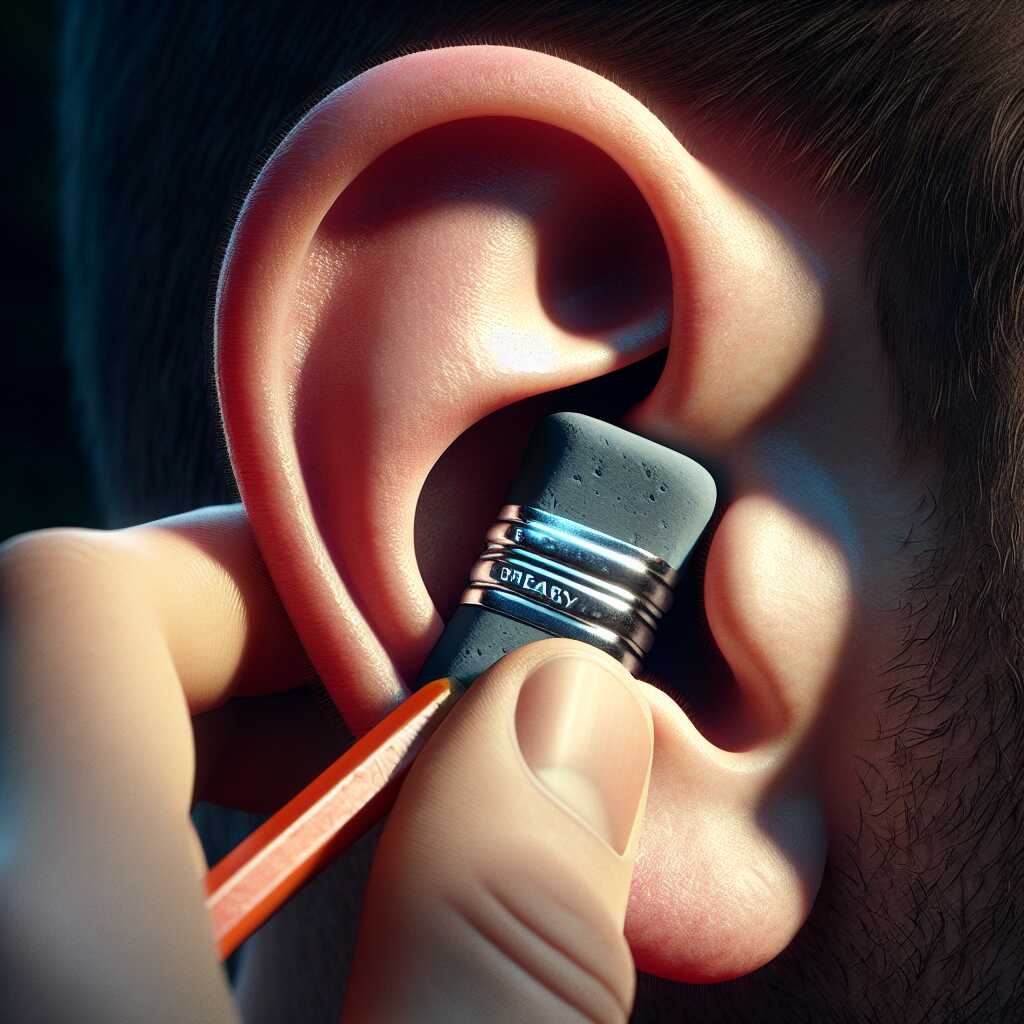 use rubber eraser for emergency ear protection