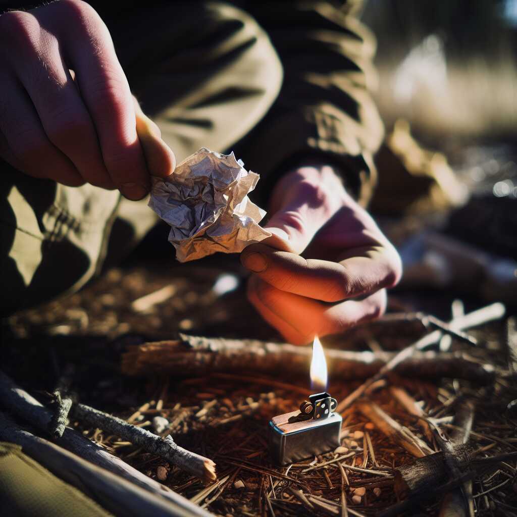 hands lighting gift tissue paper outdoor emergency