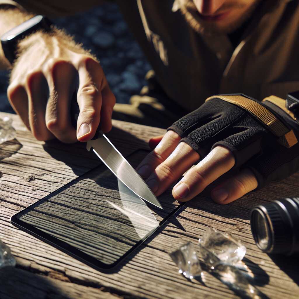 using tempered glass screen protector as cutting board