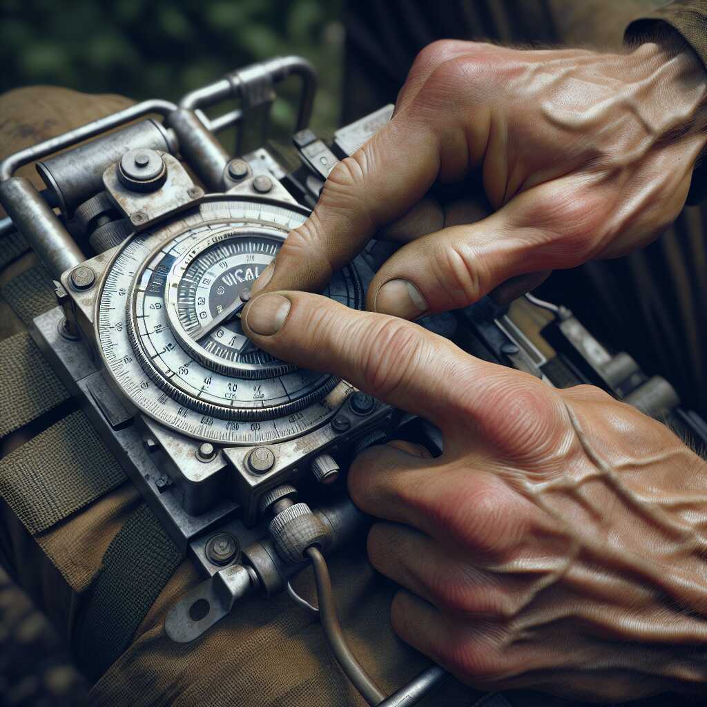 hands setting mechanical timer for guard rotation