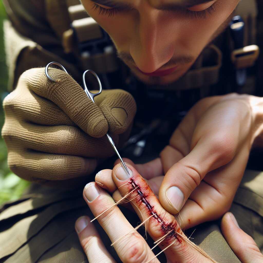 hands using needle to remove deep splinter