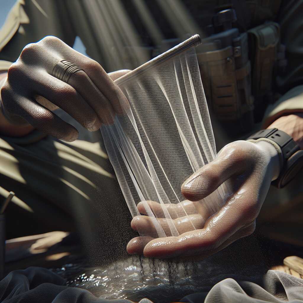 how to filter water with pantyhose