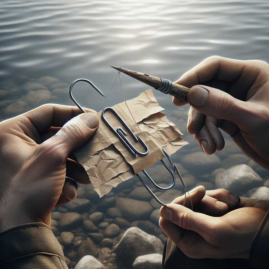 how to make fish hook from paperclip