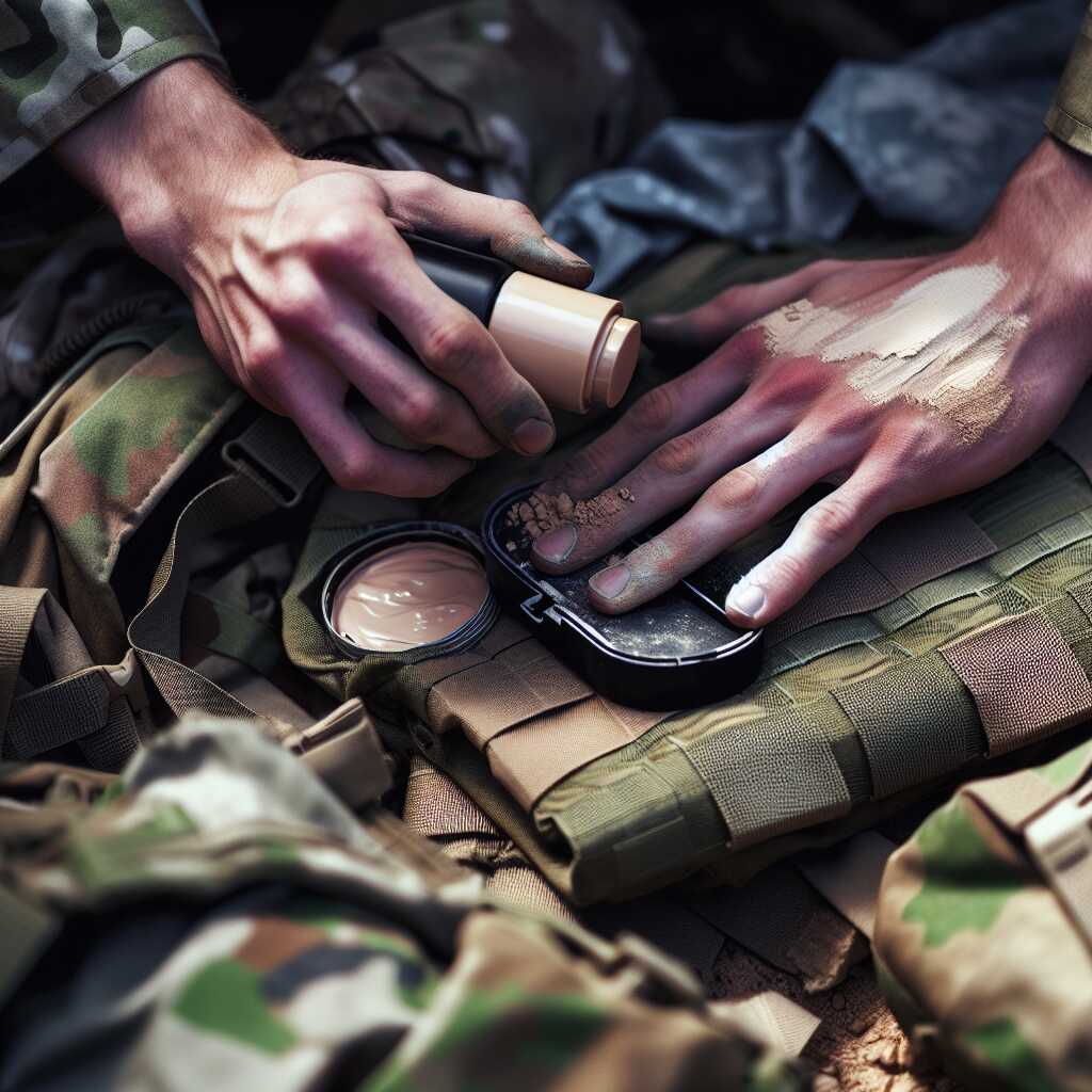 hands applying powder to gear to reduce shine
