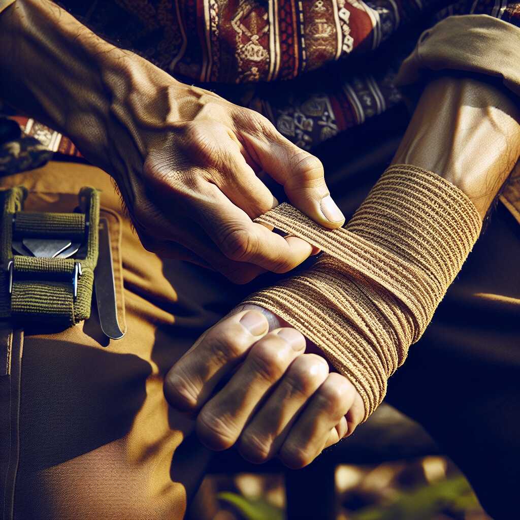 one inch band pressure immobilization on arm