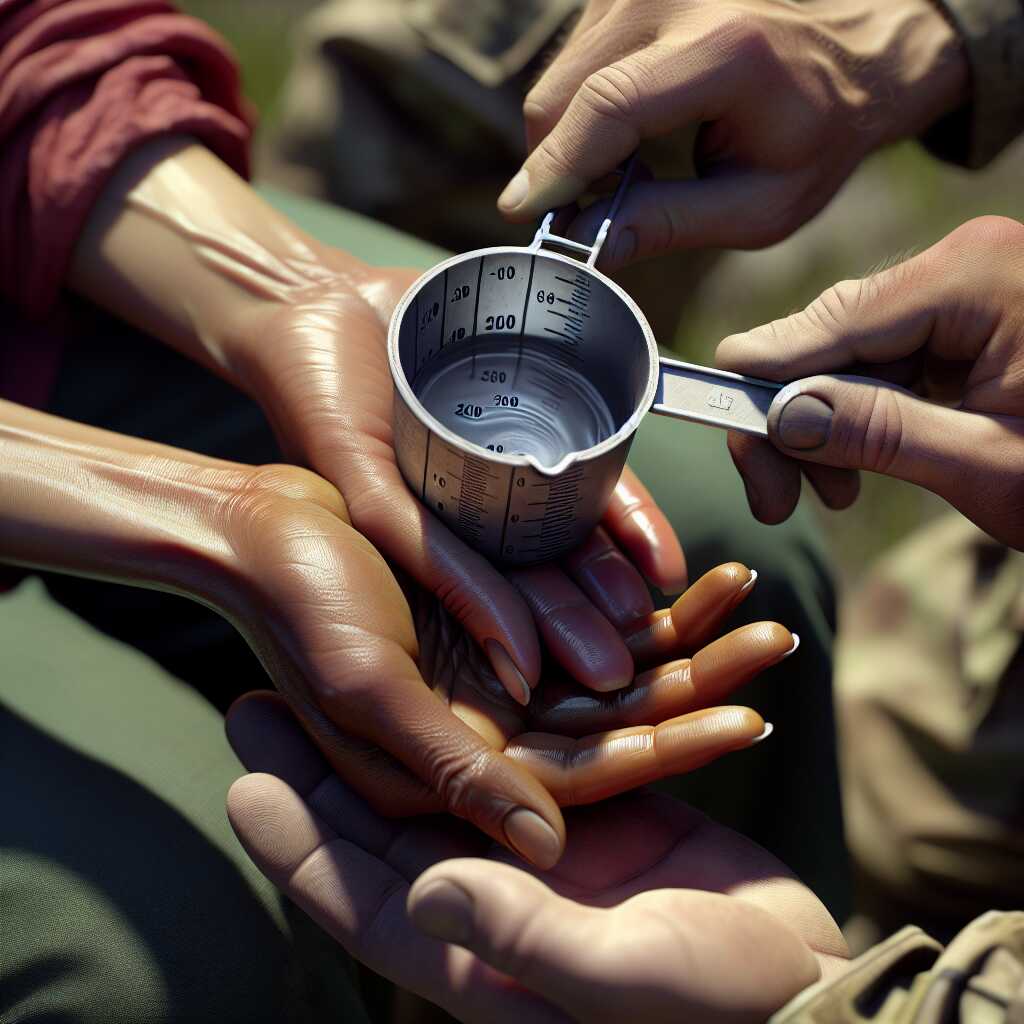 how to ration water with measuring cups