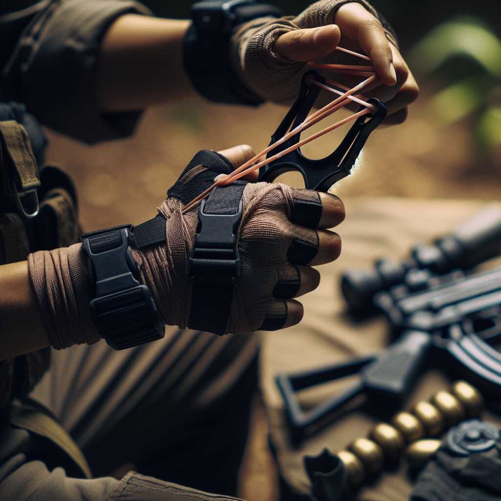 thick rubber band slingshot hunting demonstration