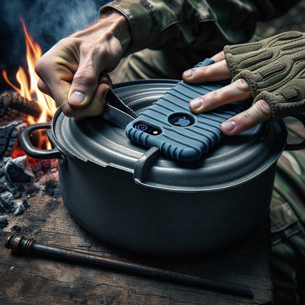 silicone phone case used as pot handle cover