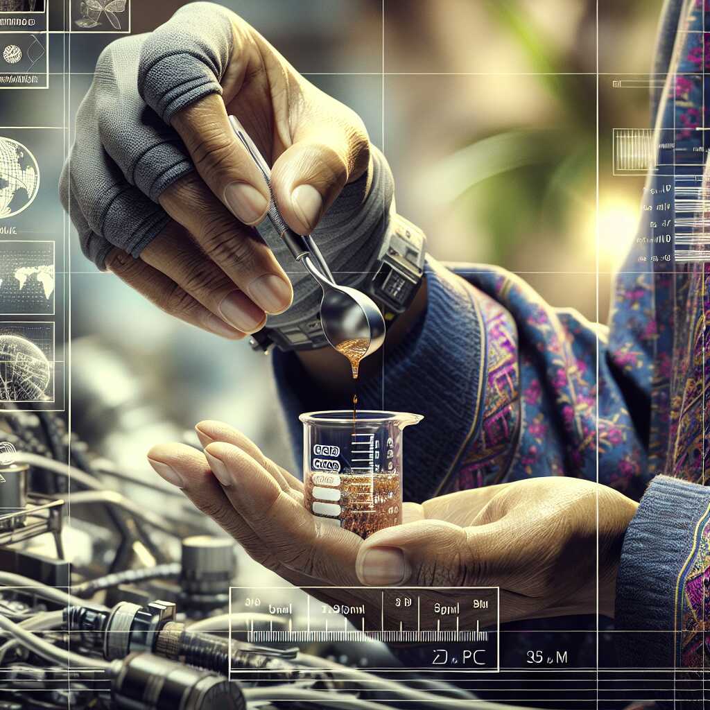 measuring spoons dosing liquid medicine outdoors