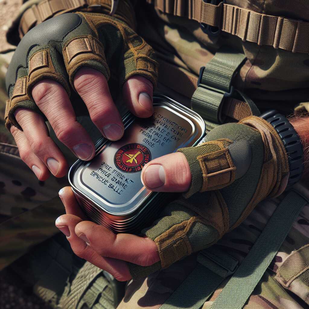 hands packing fire kit into tennis ball can