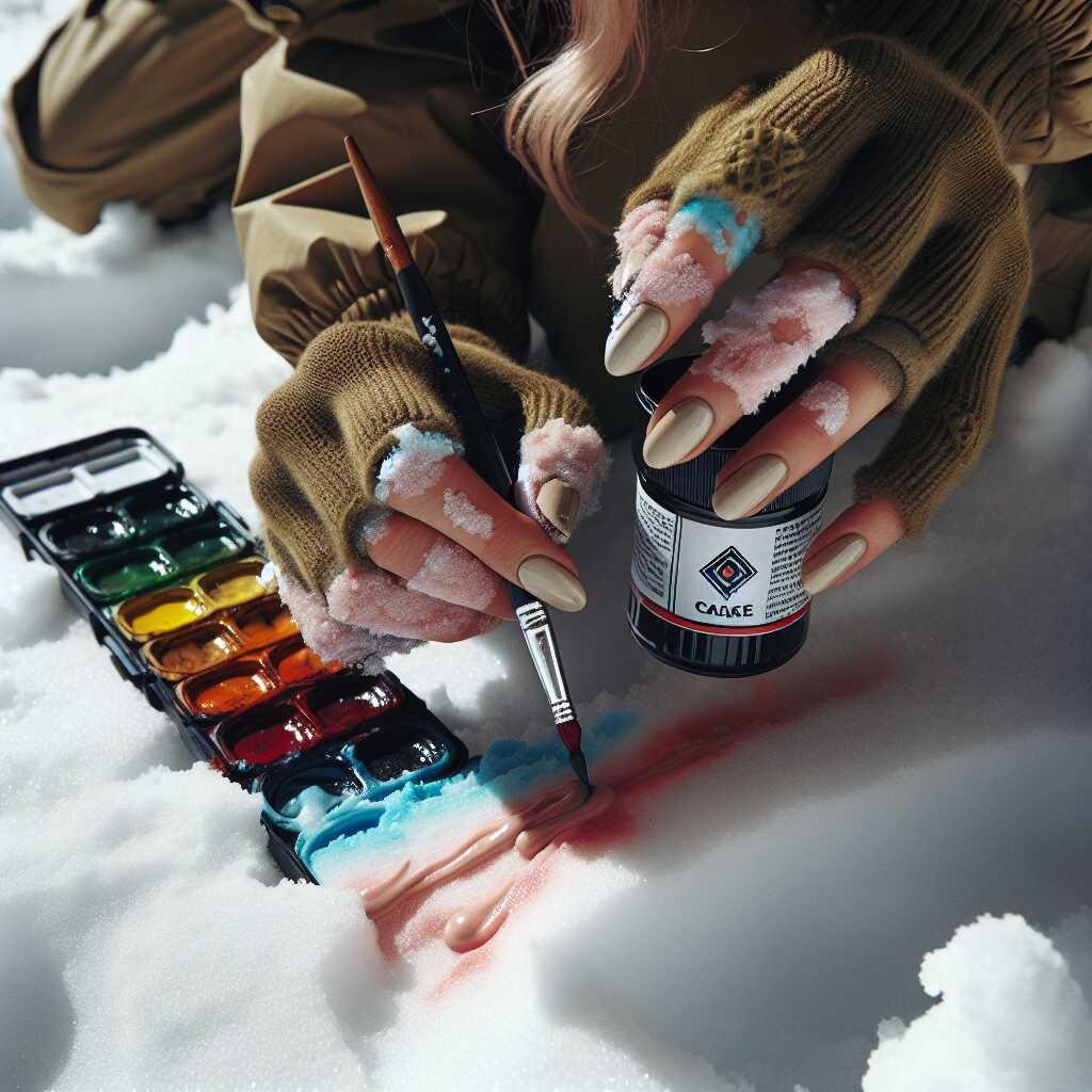hands applying dye to snow for rescue