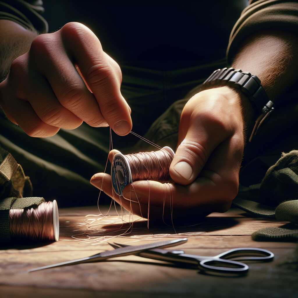 using waxed thread as emergency dental floss