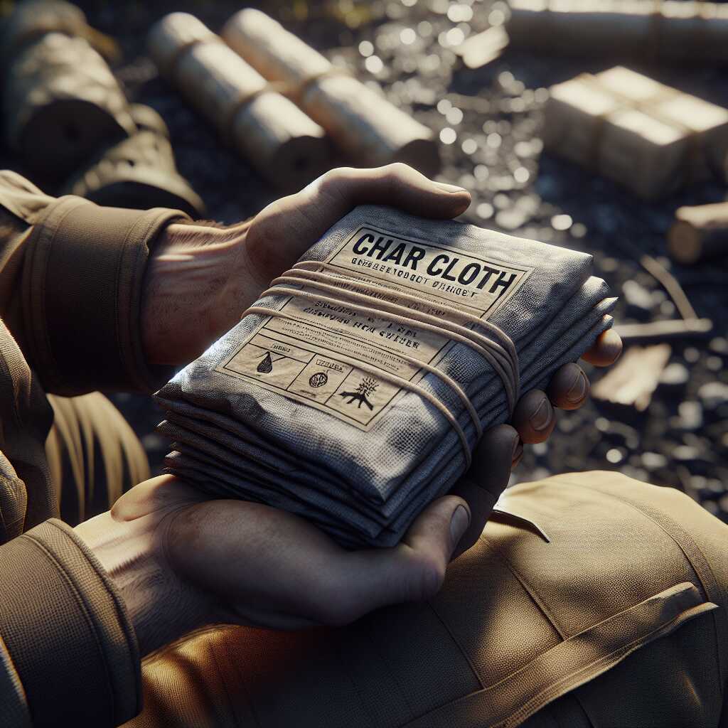 wax paper wrapped char cloth kept dry