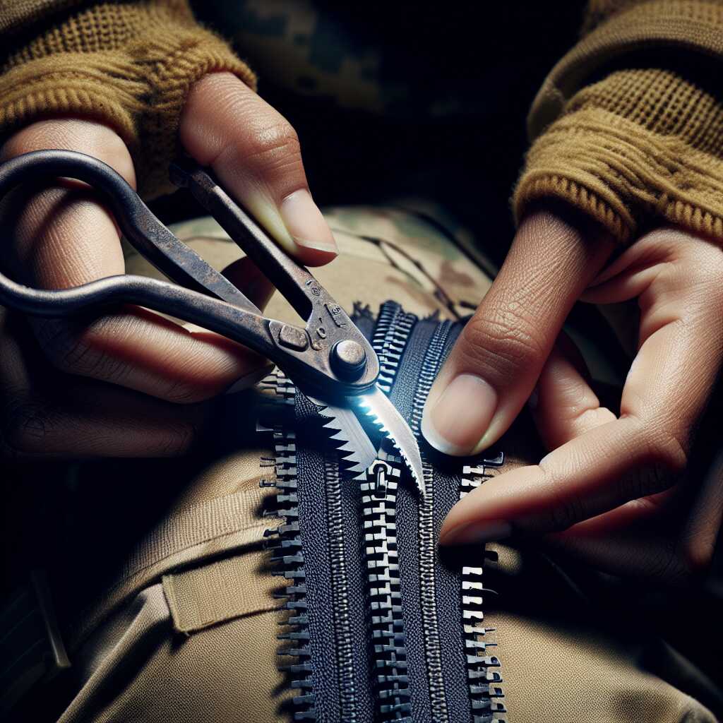 make saw from metal zipper teeth