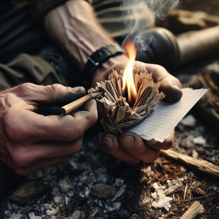 Drawing Paper: Dry Fire Tinder for Protected Fire Starting