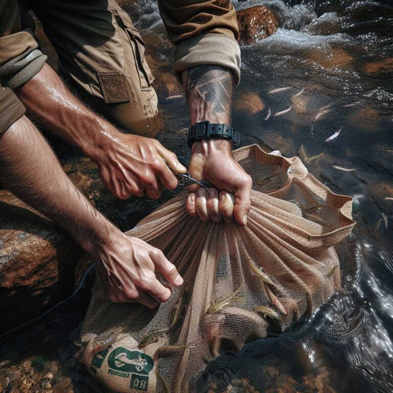Mesh Produce Bags: Small Fish and Minnow Trap for Stream Protein Gathering