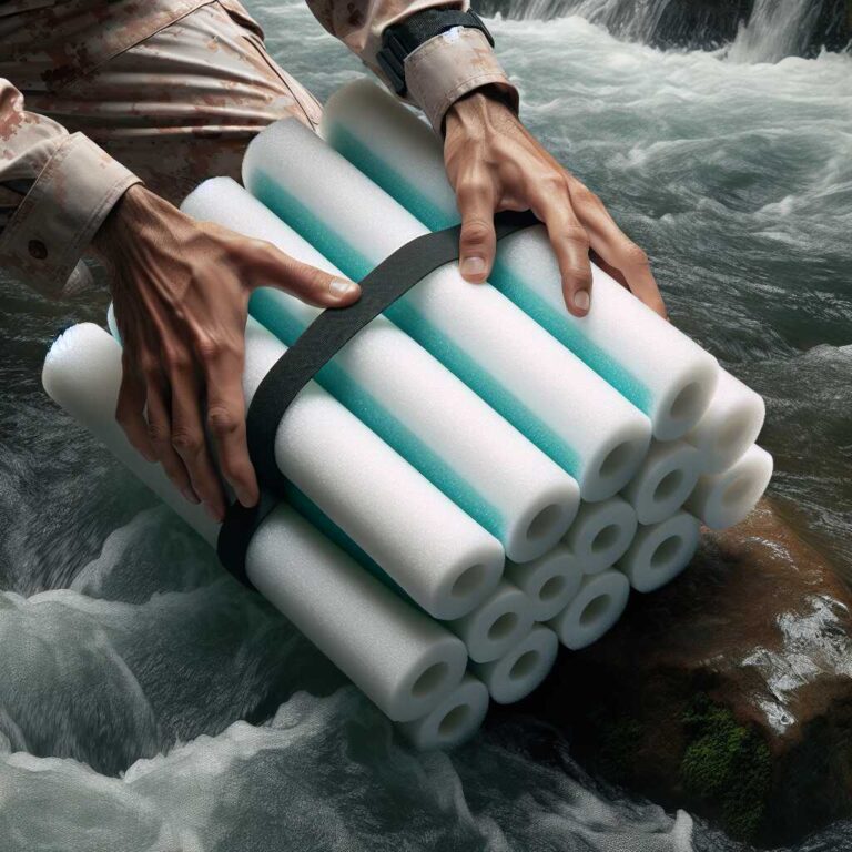 Foam Pool Noodles: Improvised Flotation Device for River Crossing Assistance
