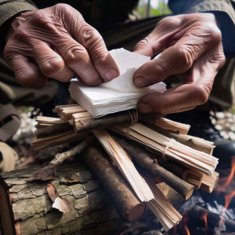 Facial Tissues: Fire Starting Separators Between Kindling Layers