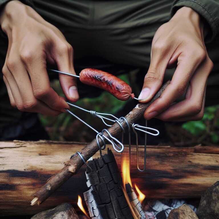 Wire Hangers: Cooking Tool Extensions for Campfire Food Preparation