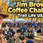 Participants at the Daniel Boone event building a fire for the Jim Brown Coffee Challenge.