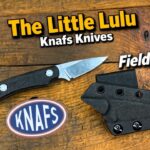The Knafs Little Lulu fixed blade knife with black micarta scales and a Kydex sheath.